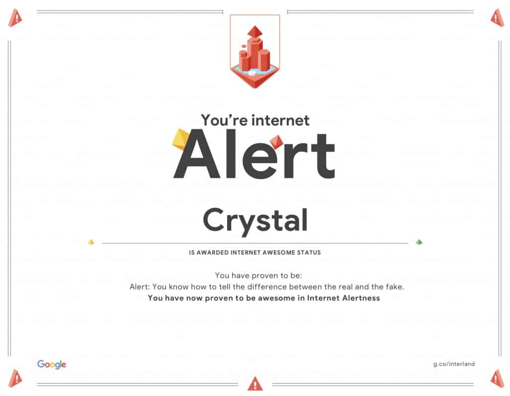 Alert Interland PDF Certificate