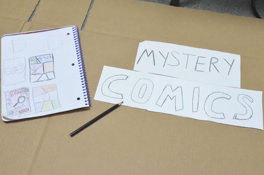 Mystery Comics hand drawn signs