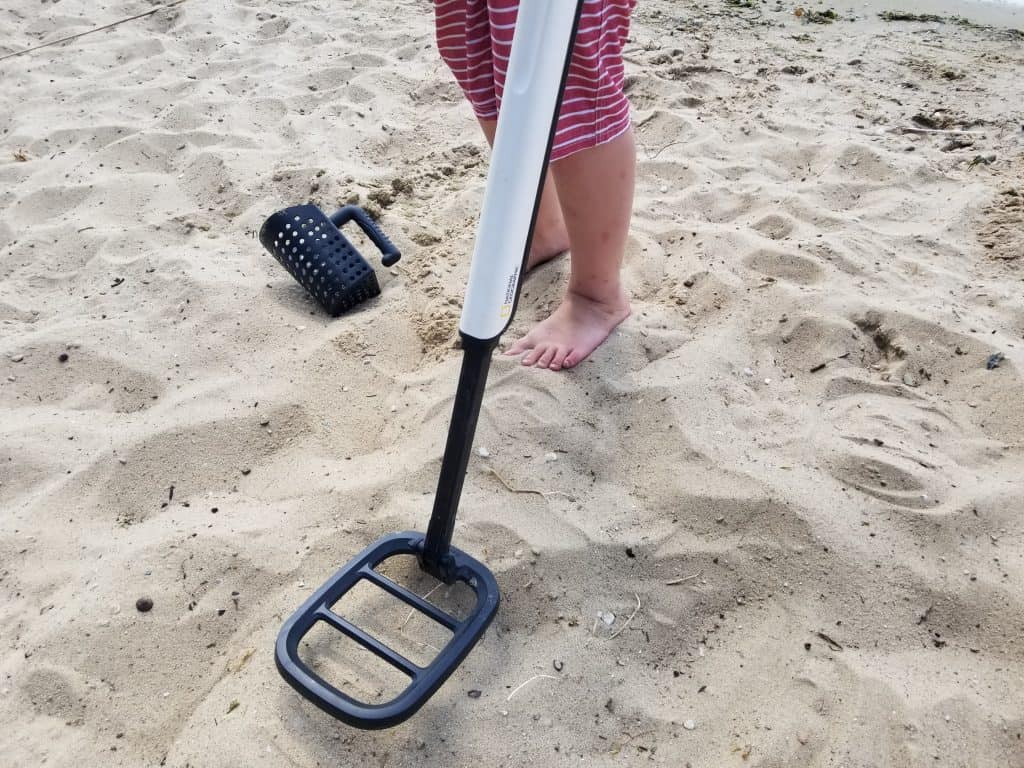 metal detecting on the beach