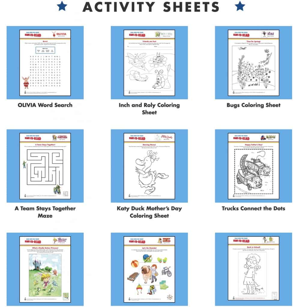 free children's activities on Ready to Read