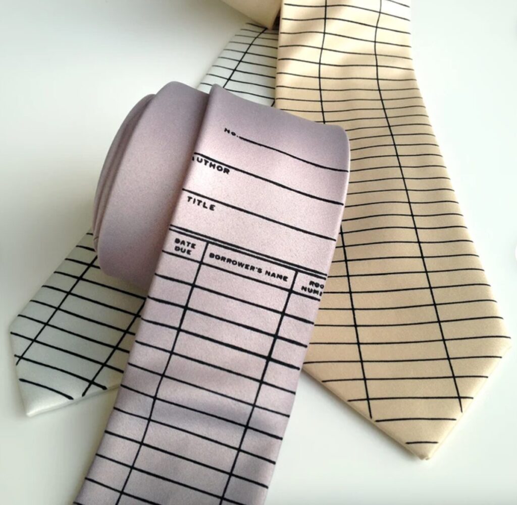 library card men's tie