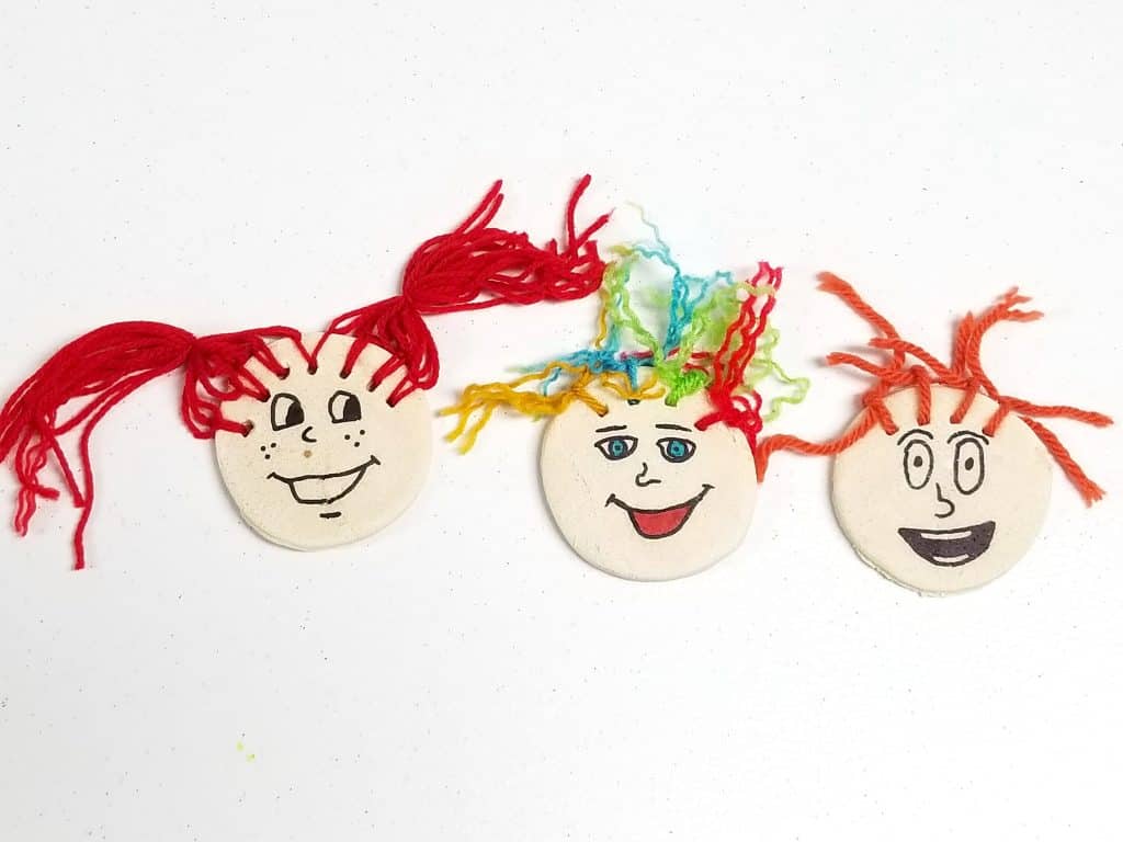 salt dough crazy faces art project