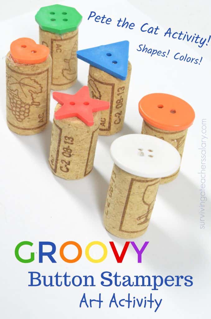 button and wine cork stamps