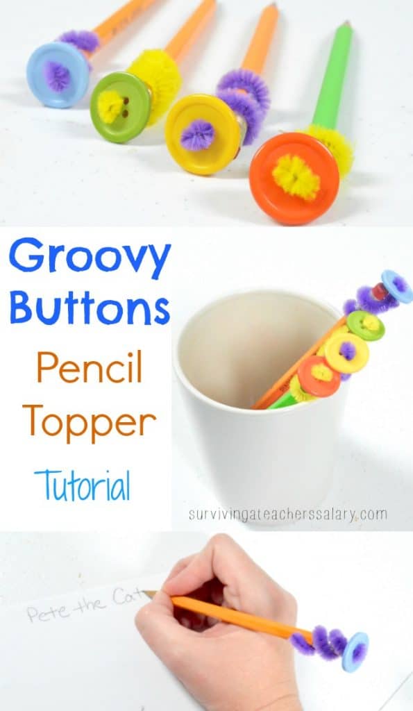 groovy buttons pencil topper tutorial