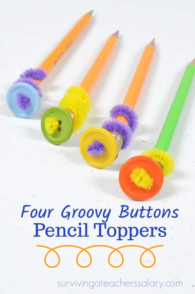 four groovy button pencil toppers craft