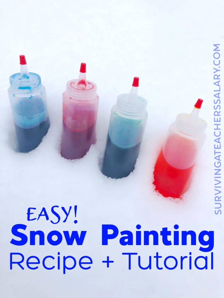 four bottles snow paint