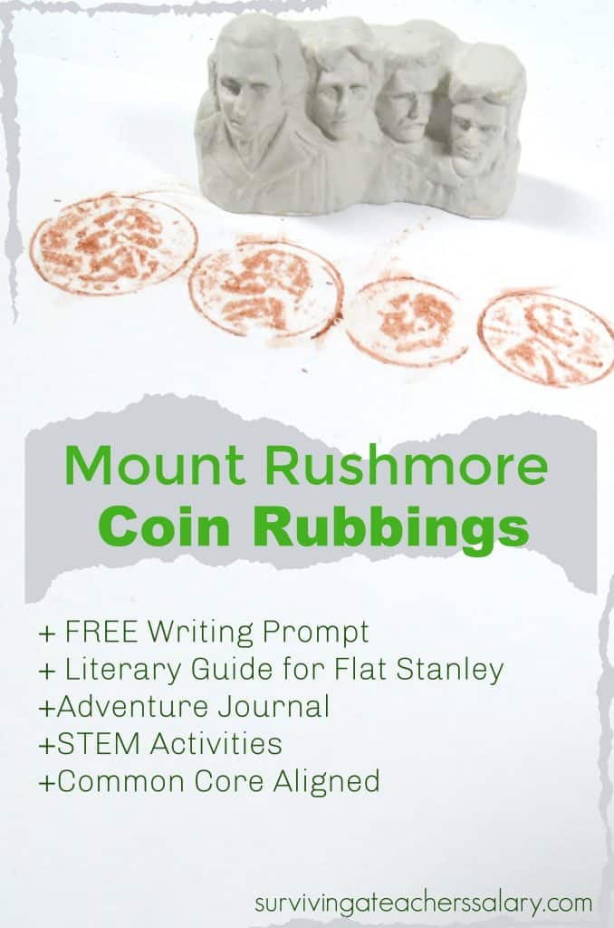 coin rubbings Mount Rushmore activity for kids