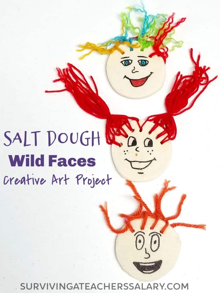 salt dough crazy faces art project