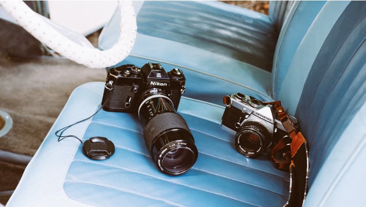 stock cameras on car seat