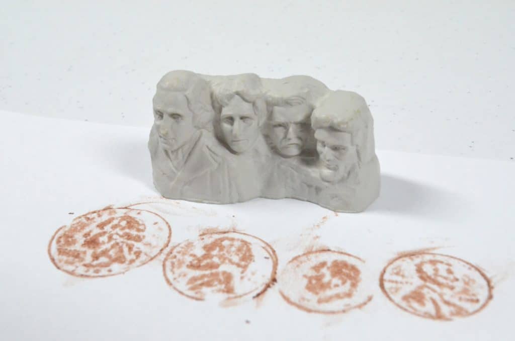 Mount Rushmore and coin rubbings