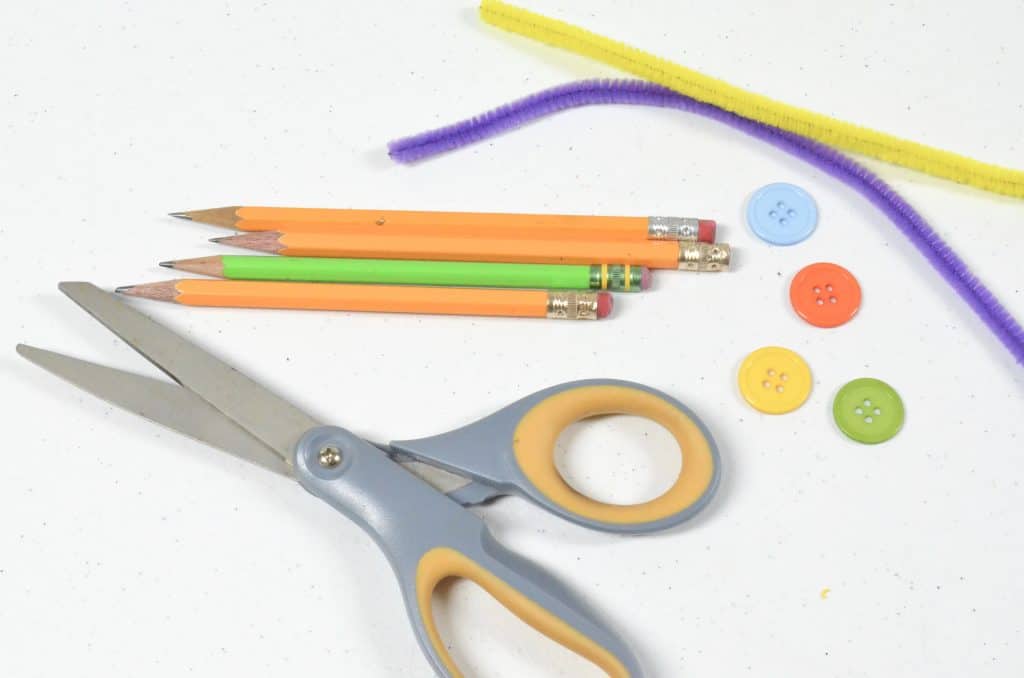 button pencil toppers craft materials