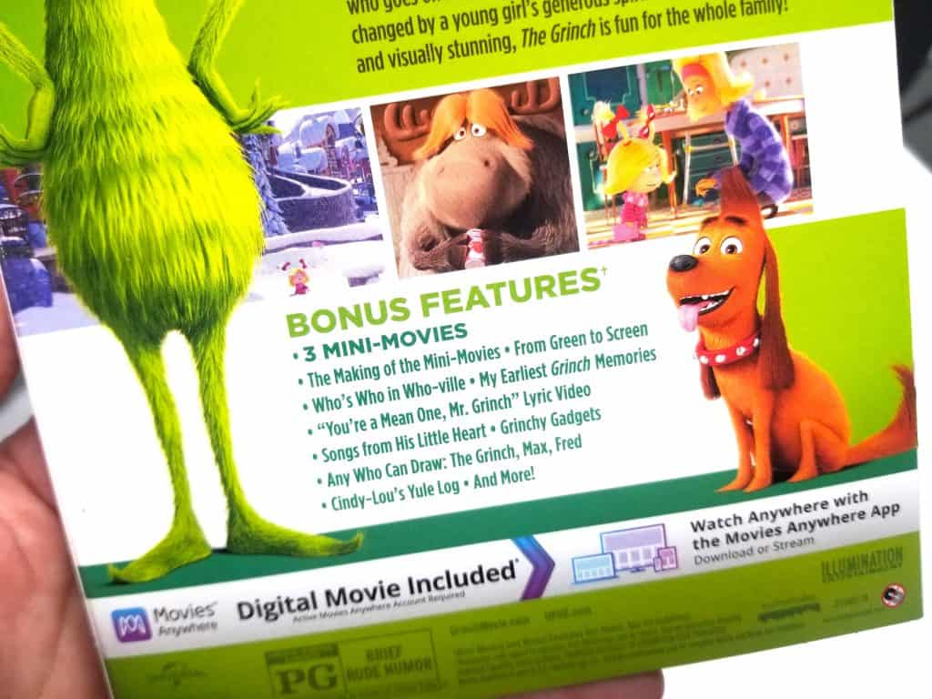 back cover of The Grinch movie Bluray