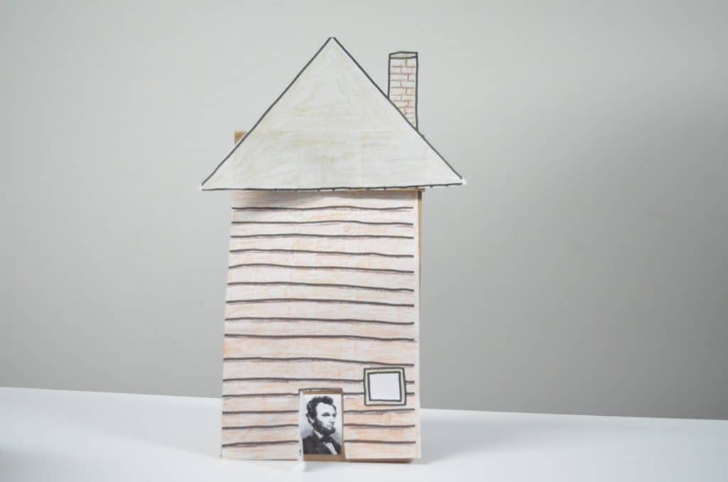 3D Lincoln Log Cabin paper bag craft