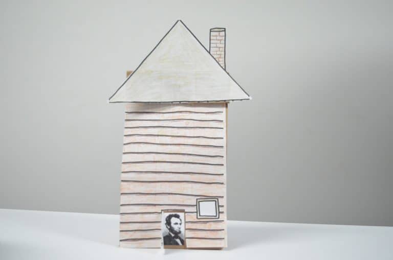 Paper Bag Craft: 3D Lincoln Log Cabin Instructions