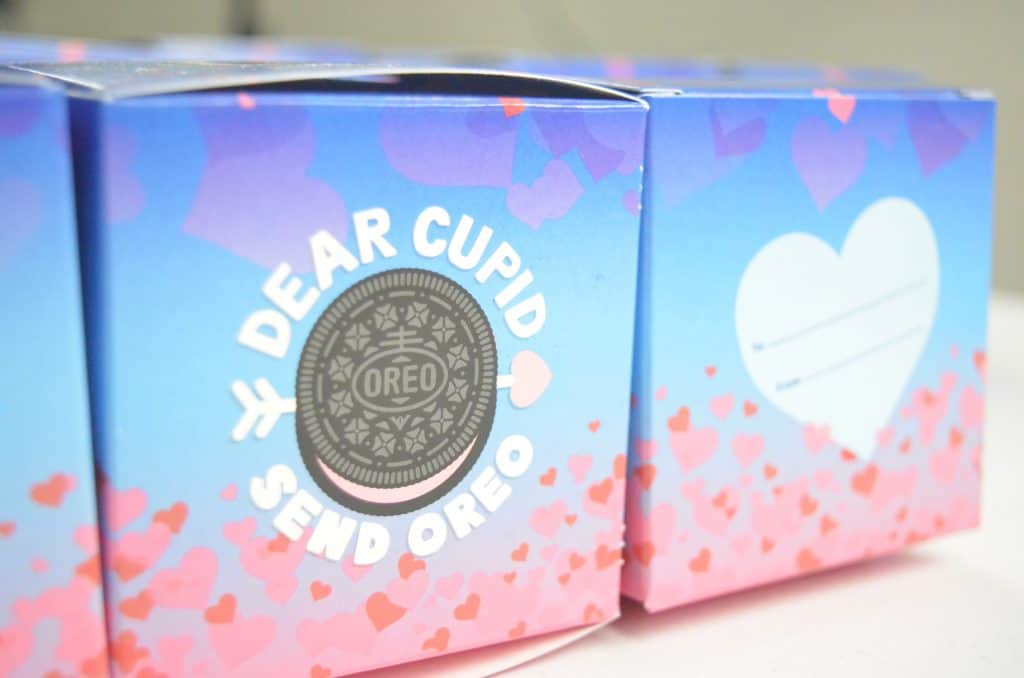 box of OREO cookies Valentine's Day kit