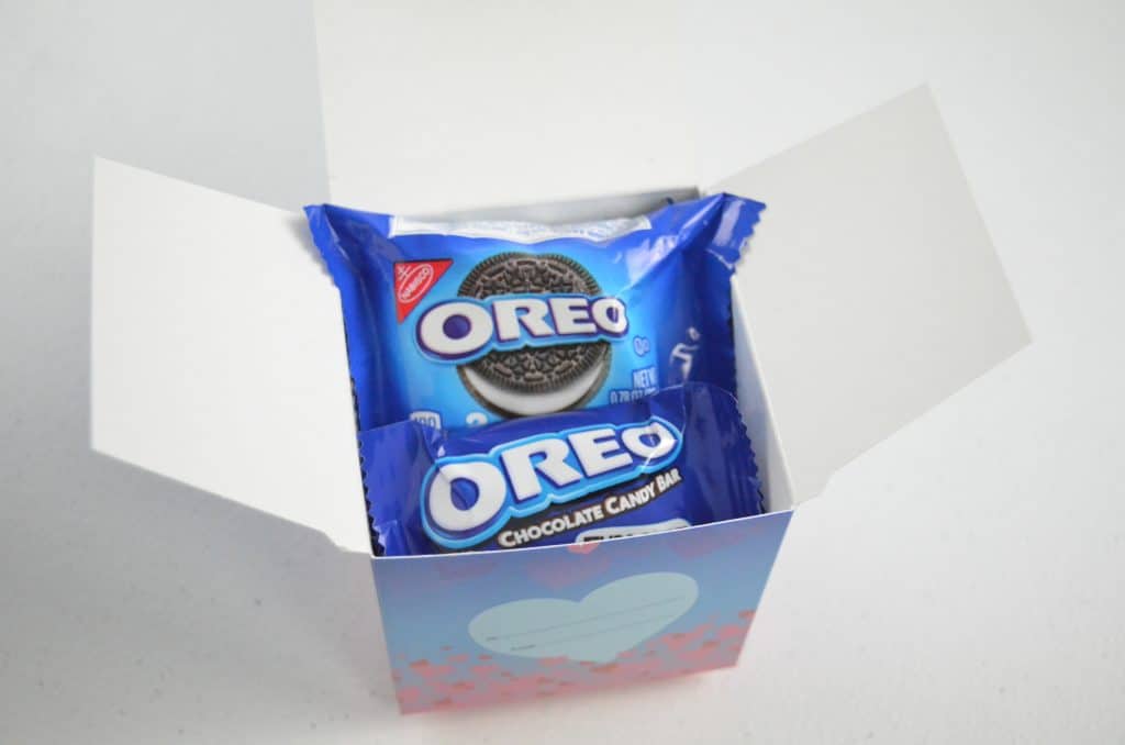 box of OREO cookies Valentine's Day kit