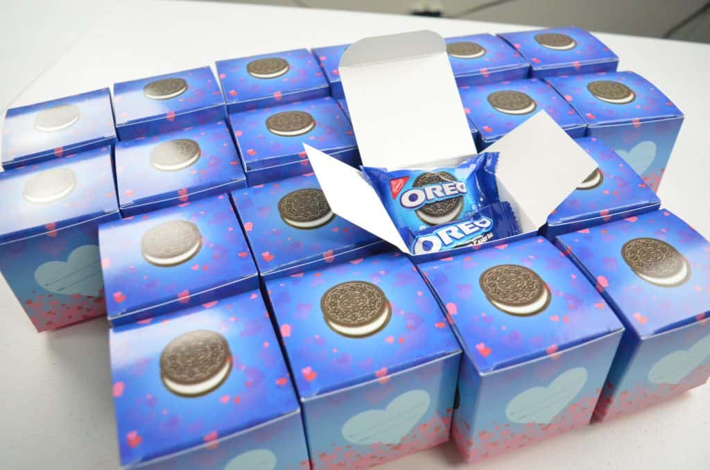 box of OREO cookies Valentine's Day kit