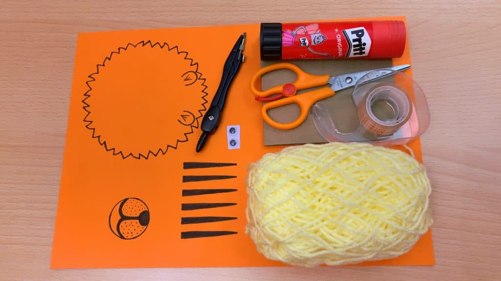 craft supplies for 3d lion art