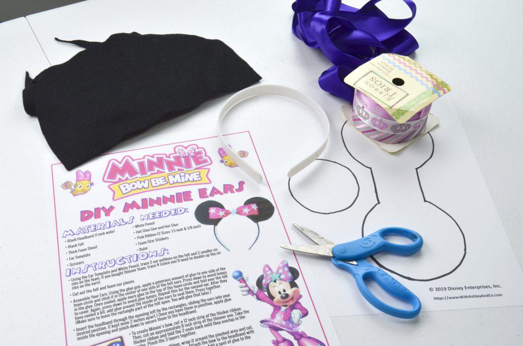 craft materials for minnie mouse ears