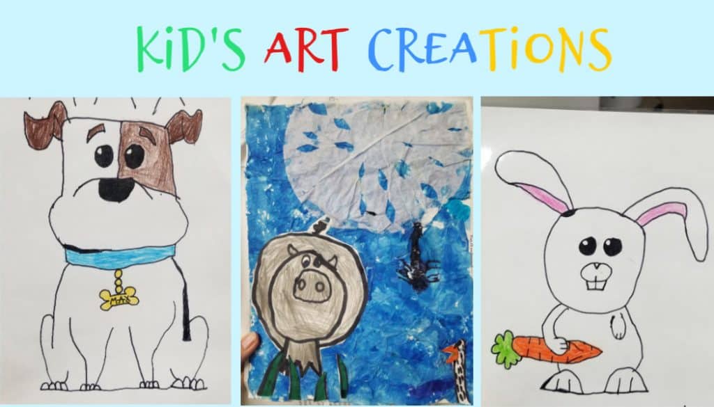 3 hand drawn art from kids