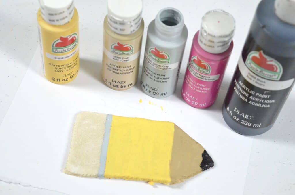 painting a pencil salt dough craft