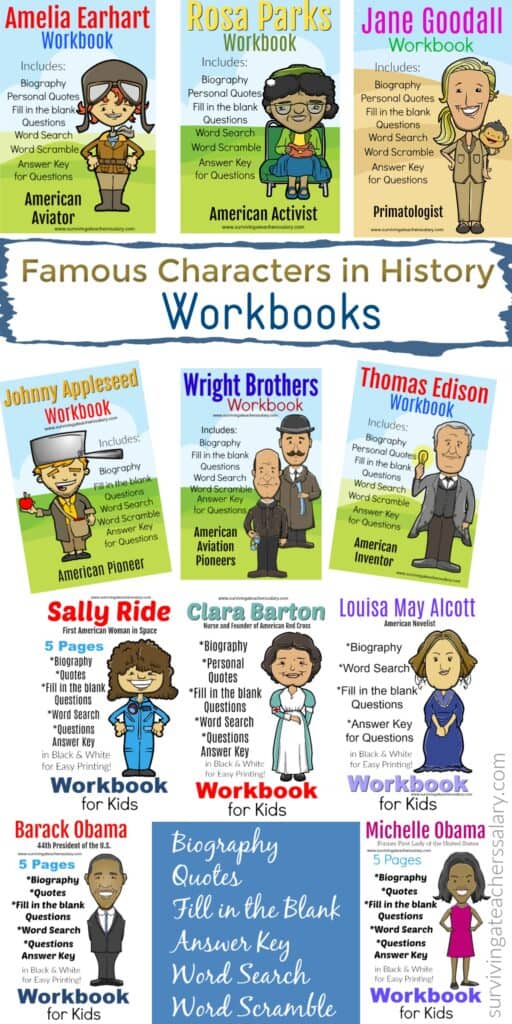 Famous people in history Workbooks