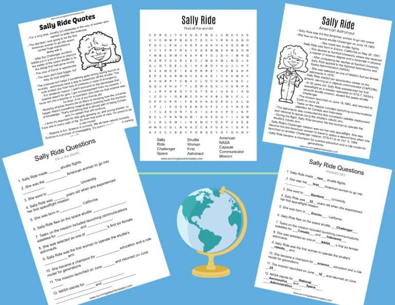 All About Sally Ride Worksheets & Activities for Kids
