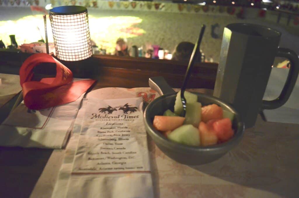 bowl of fruit at Medieval Times