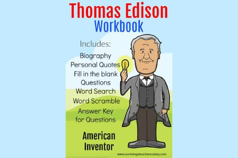 All About Thomas Edison Worksheets + Experiments for Kids