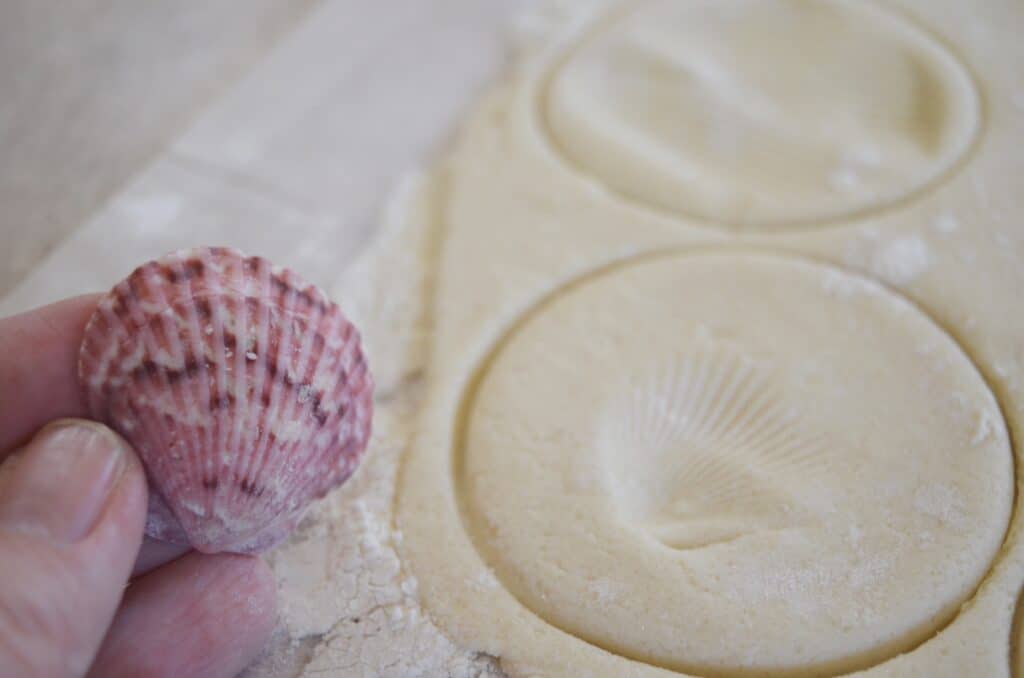 seashell imprint salt dough activity