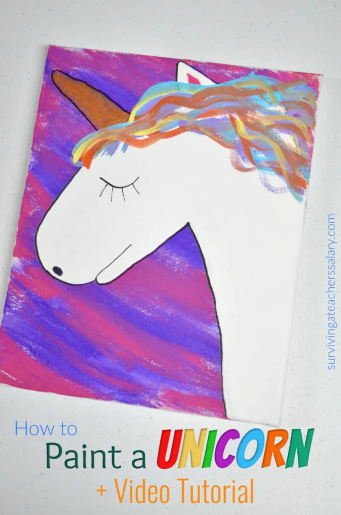 BLACK CANVAS Unicorn Painting Kit (Includes video tutorial)