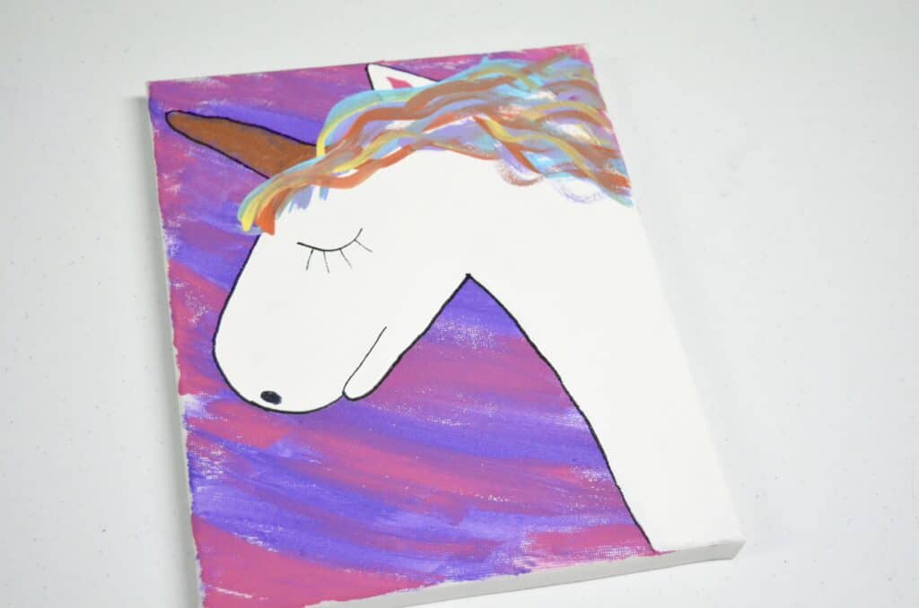 hand painted unicorn on canvas