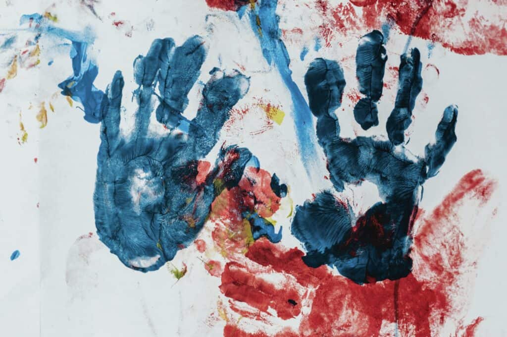 sensory hand print paint stock