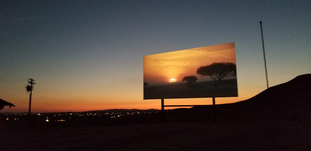 sunset at drive in movie theater