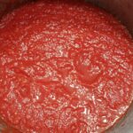 spaghetti sauce in metal pot