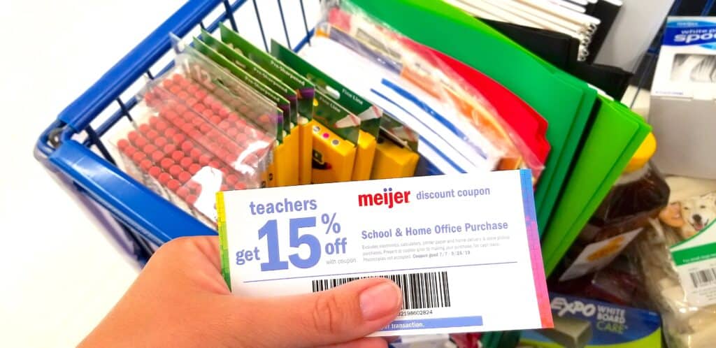 teacher discount coupon at meijers grocery