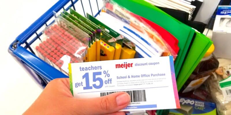 teacher discount coupon at meijers grocery