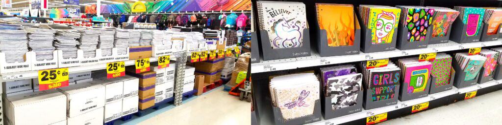 school supplies in Meijer store