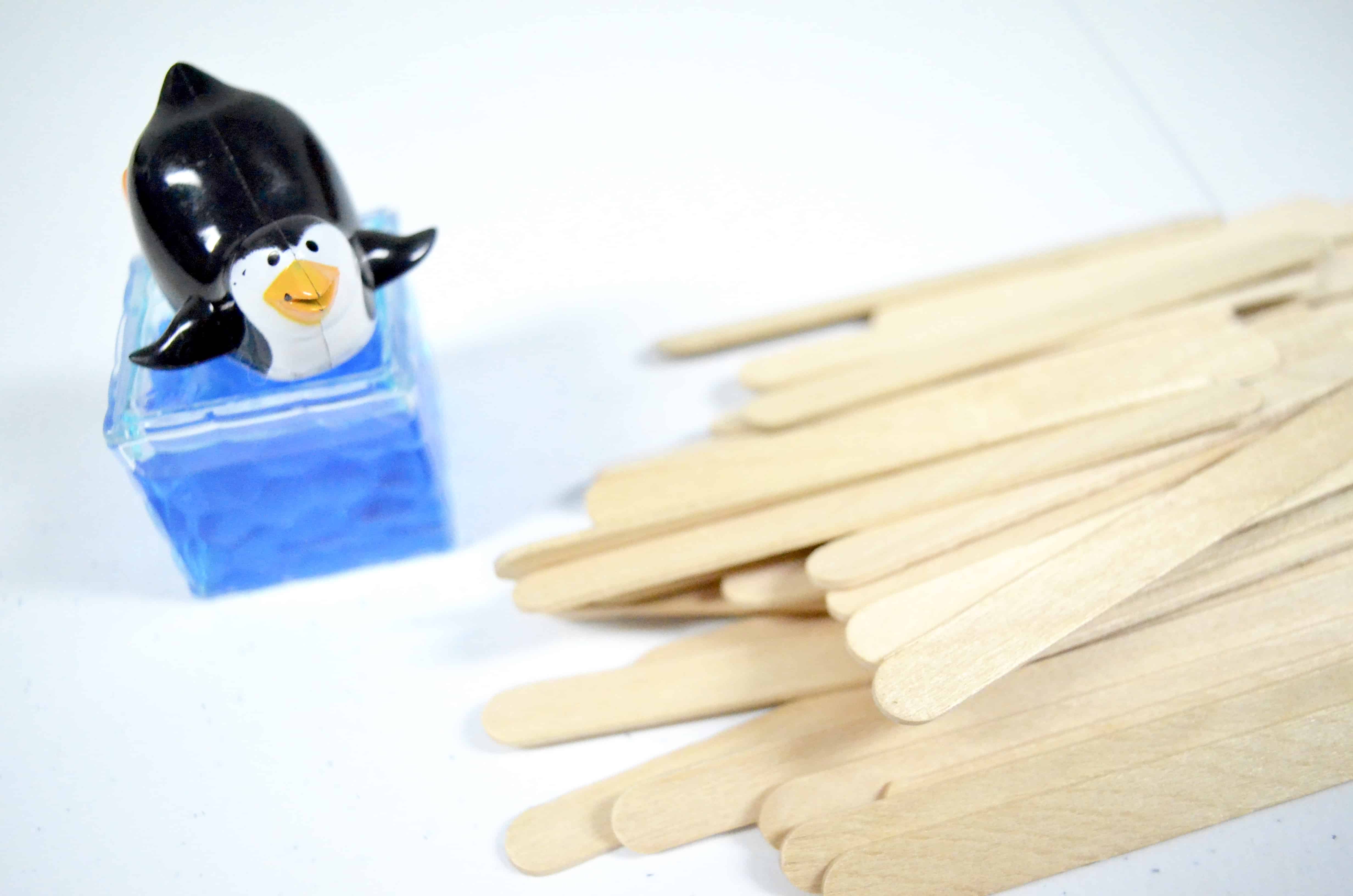 toy penguin craft sticks STEM activity