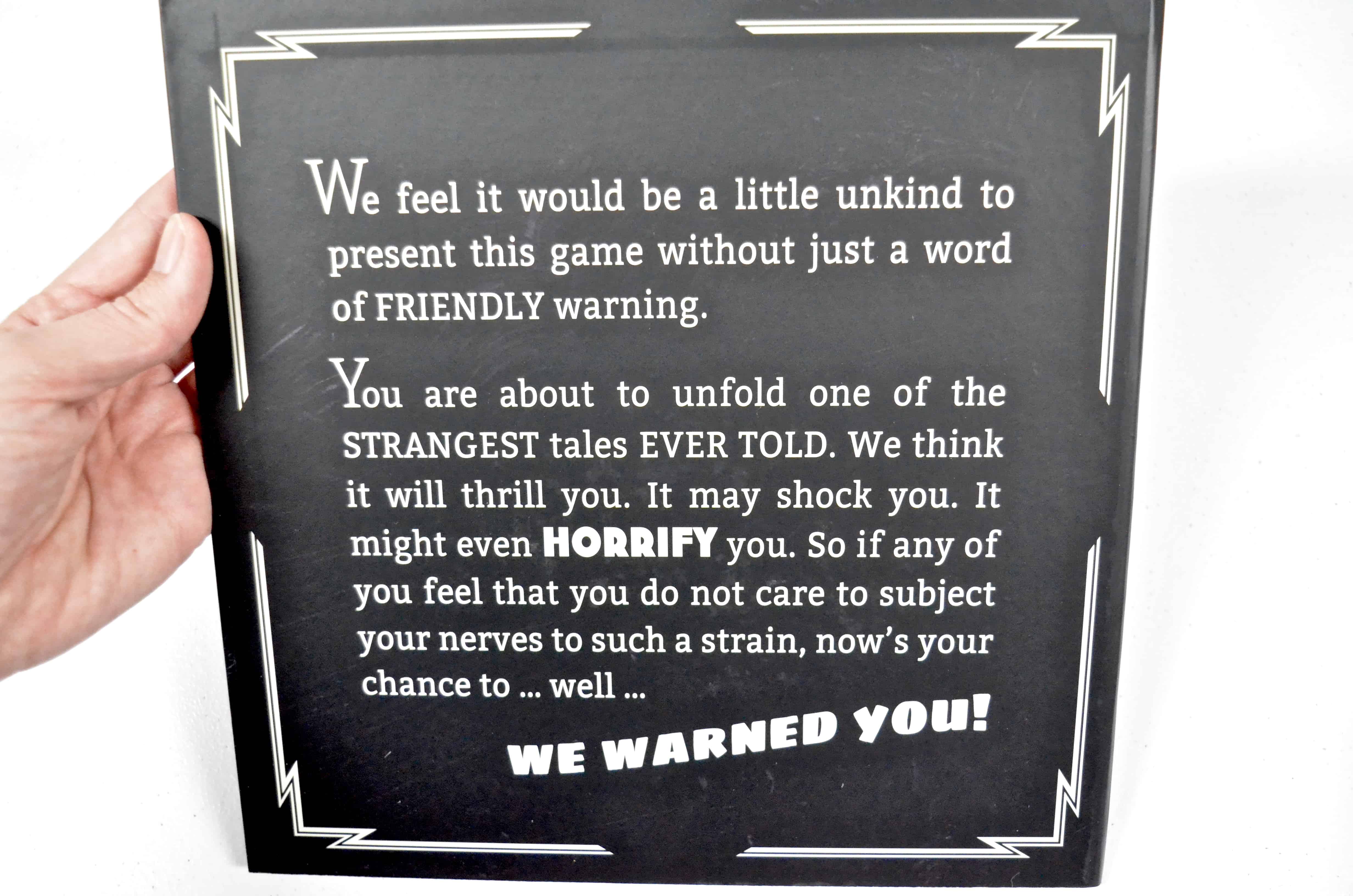 warning sign horrified universal monsters board game night
