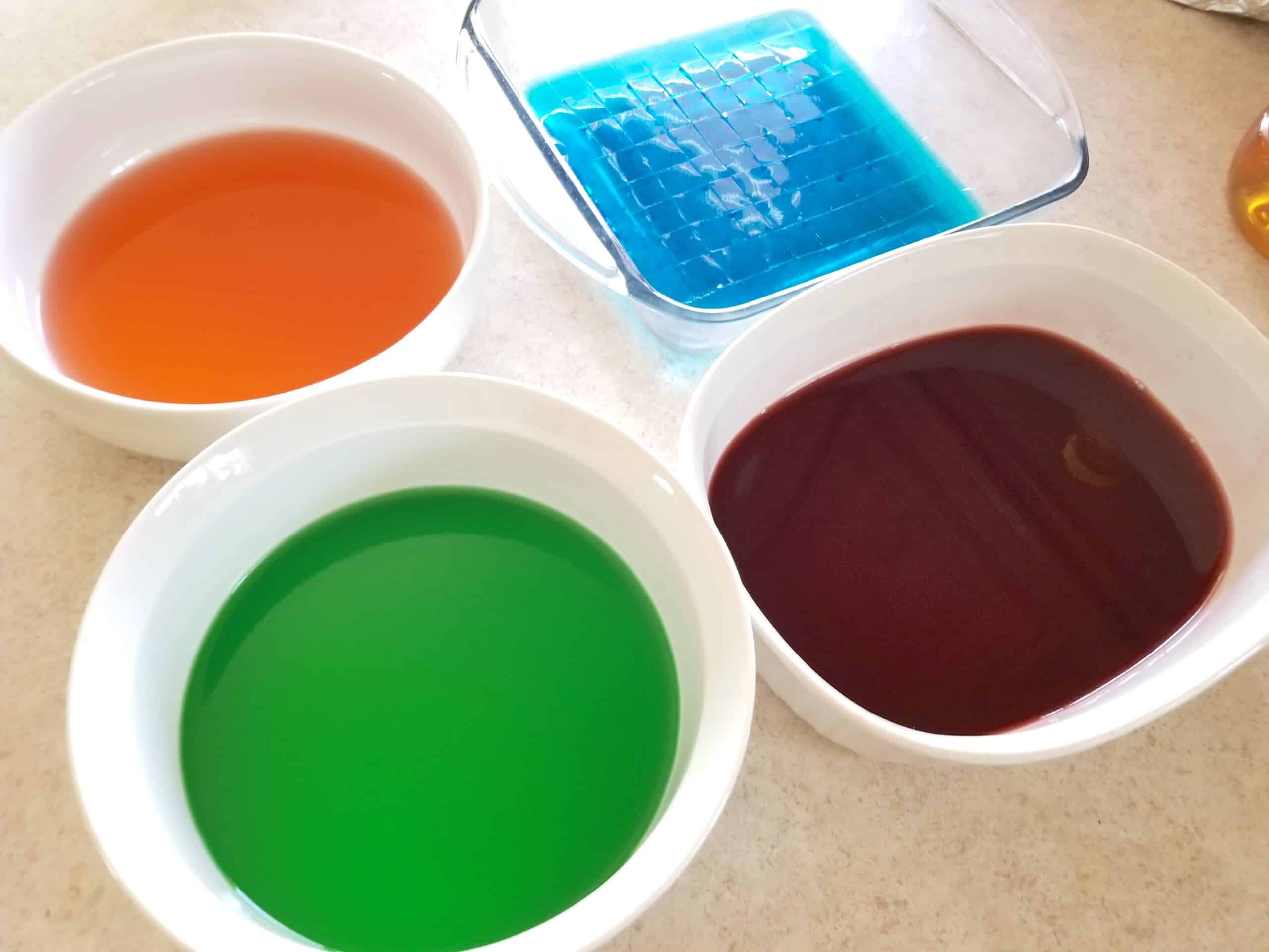 colorful jello dishes