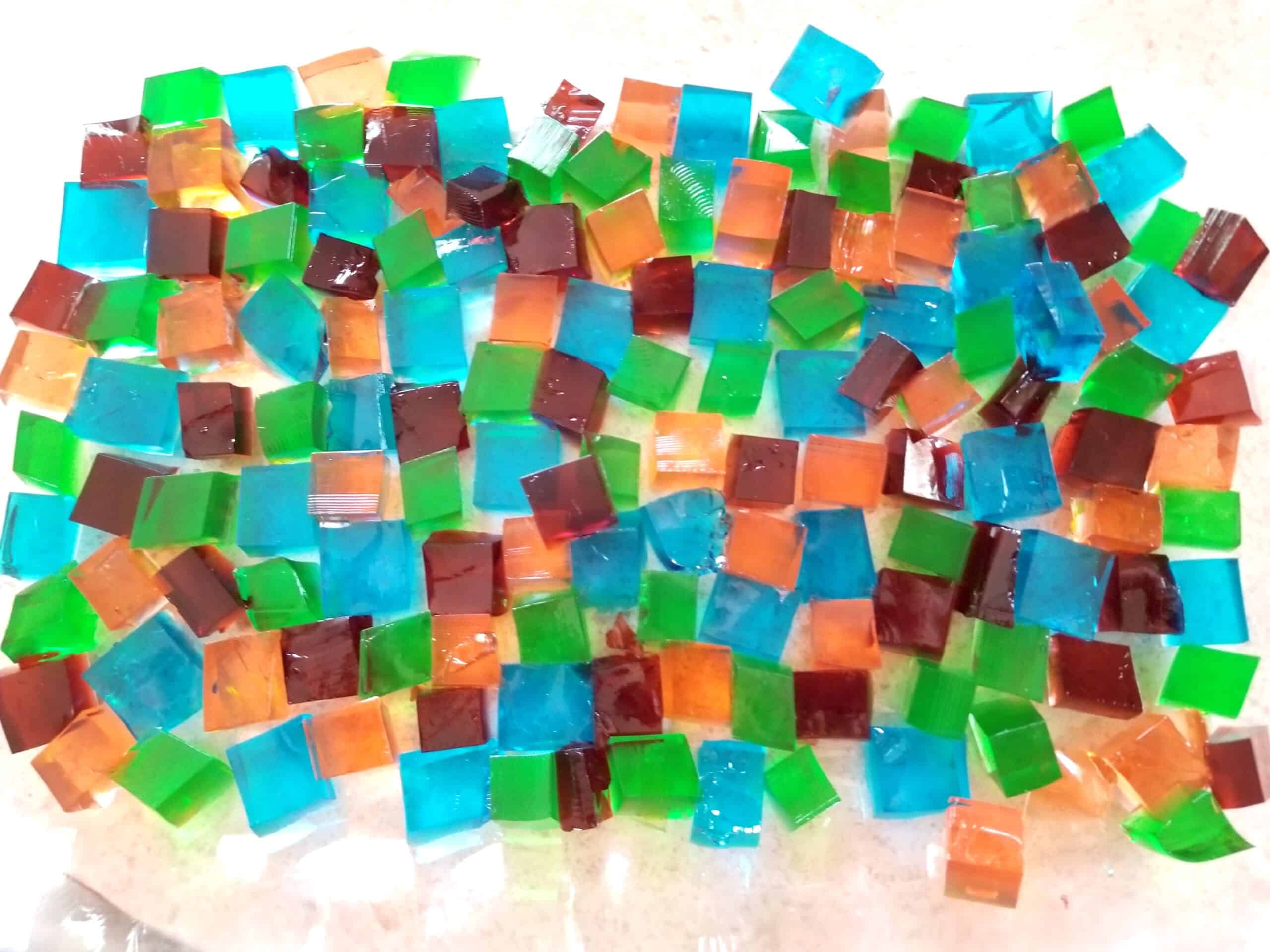 stained glass jello cubes