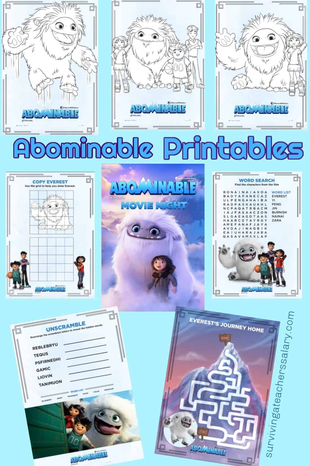 Free Abominable Printable Coloring Pages, Games & Recipes