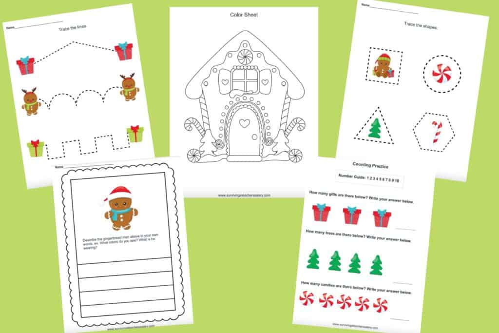 gingerbread printable activities for kids