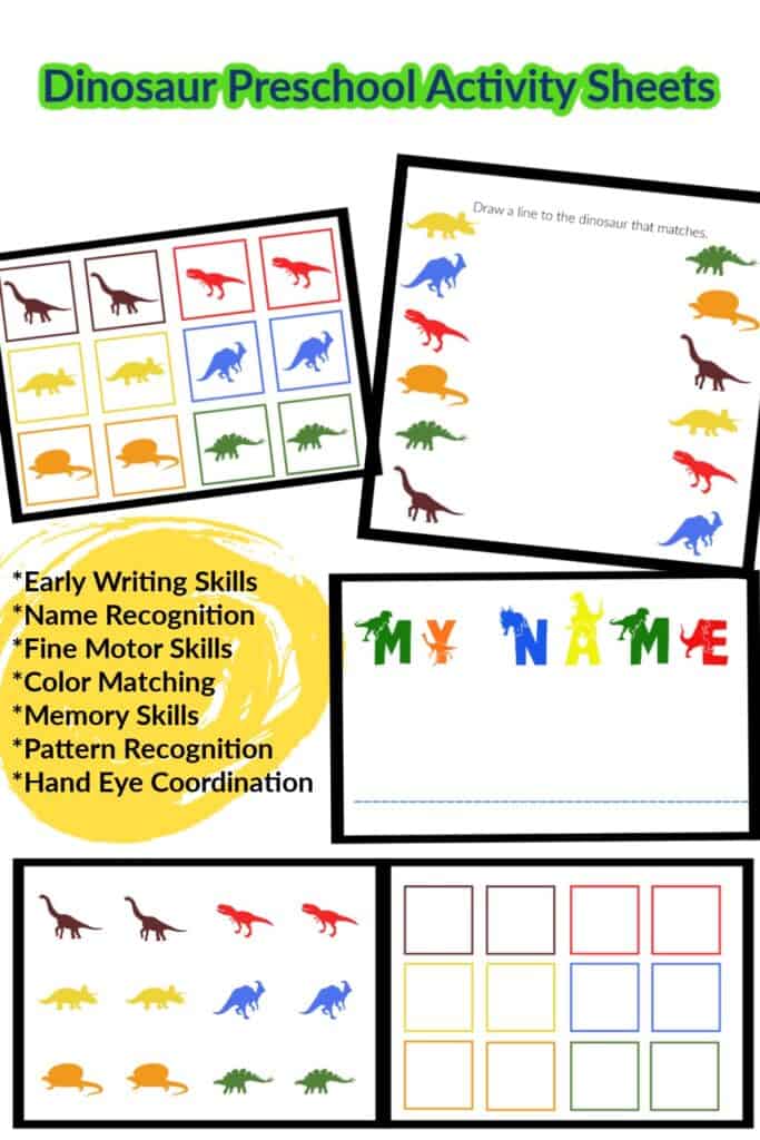 Preschool Dinosaur Worksheets