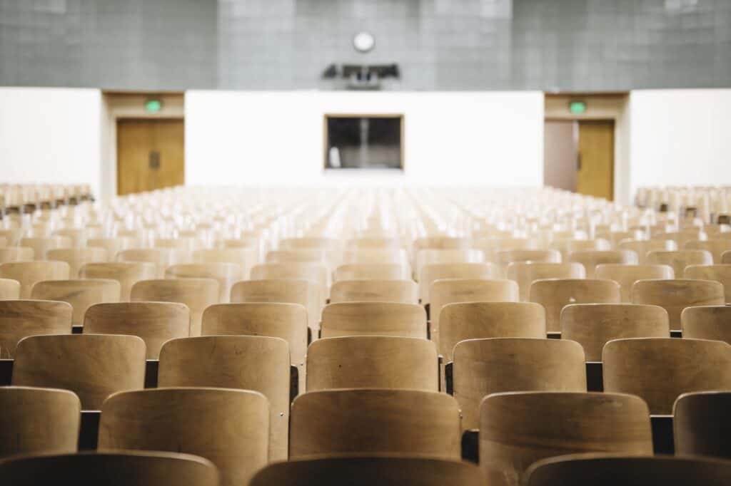 empty theater seats school stock