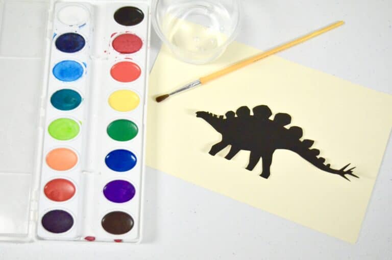 4 Dinosaur Art Activities for Kids – Silhouette Sensory Idea