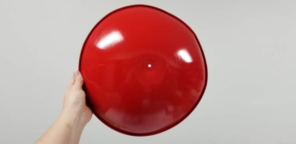 metal red bowl