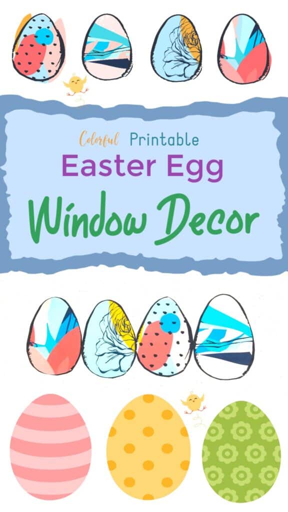 Color Easter Egg Printable Window Designs 