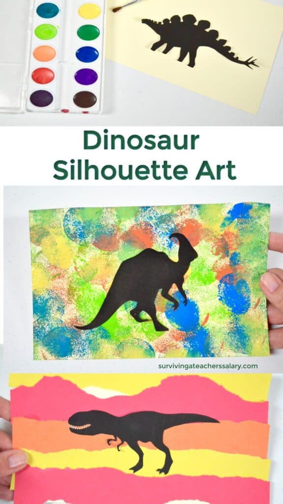 Kids Painting Class Dinosaur Silhouette